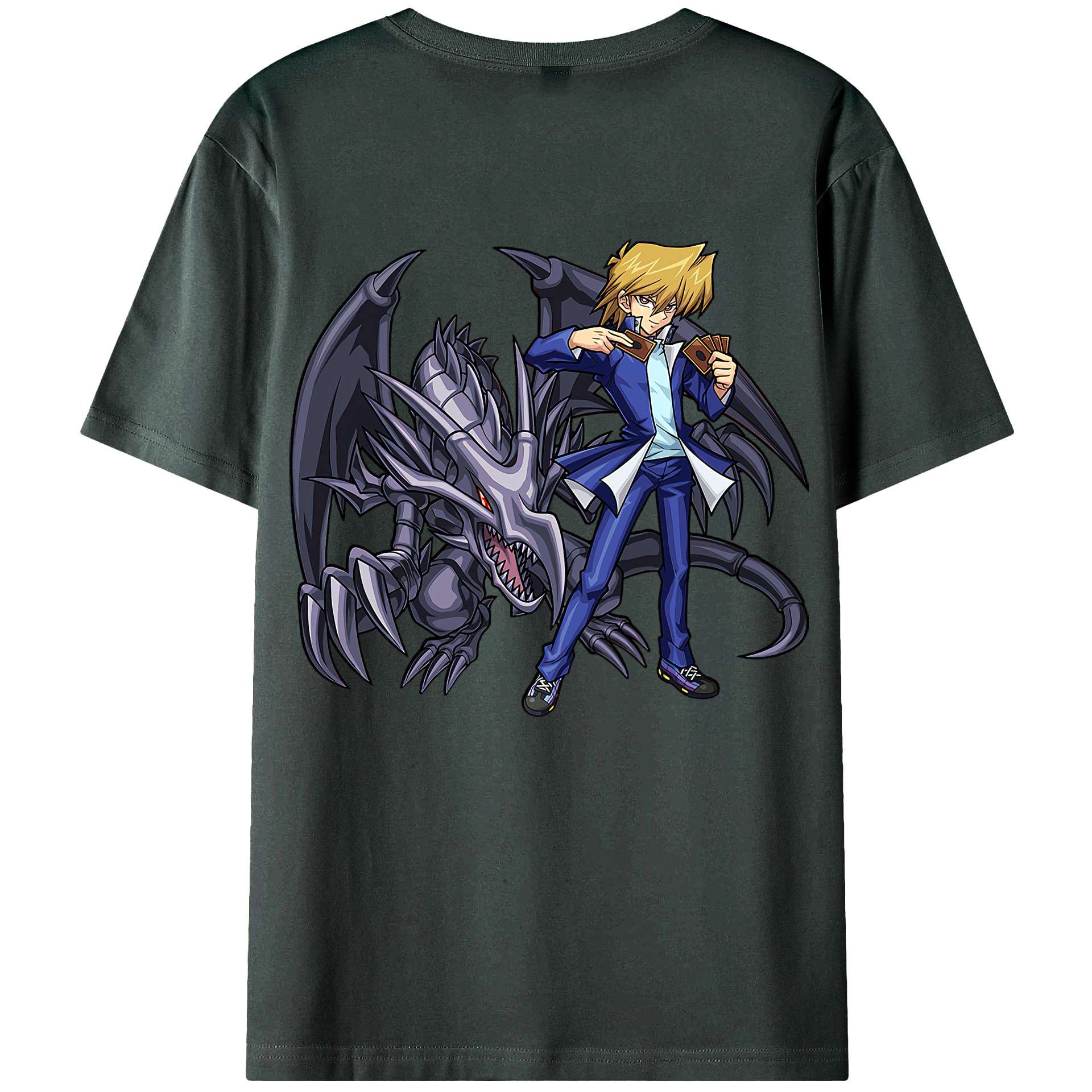 （画像用） 遊☆戯☆王 Yu-Gi-Oh! 綿100％ メンズ半袖Tシャツ（バックプリント） 通気性